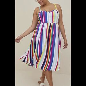 Torrid Colorful Striped Midi Dress